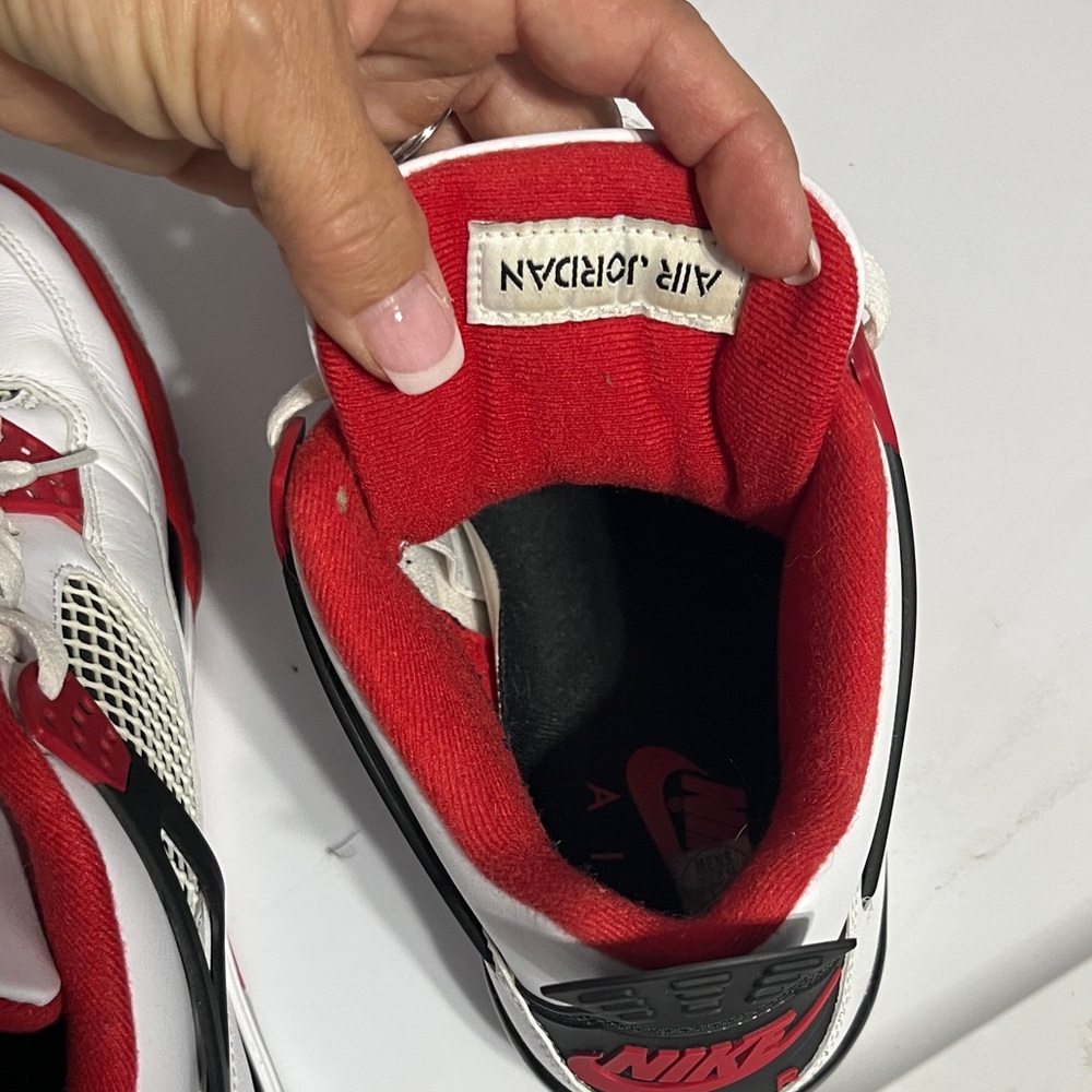 Jordan Men's White and Red Athletic Sneakers - Picture 5 of 8